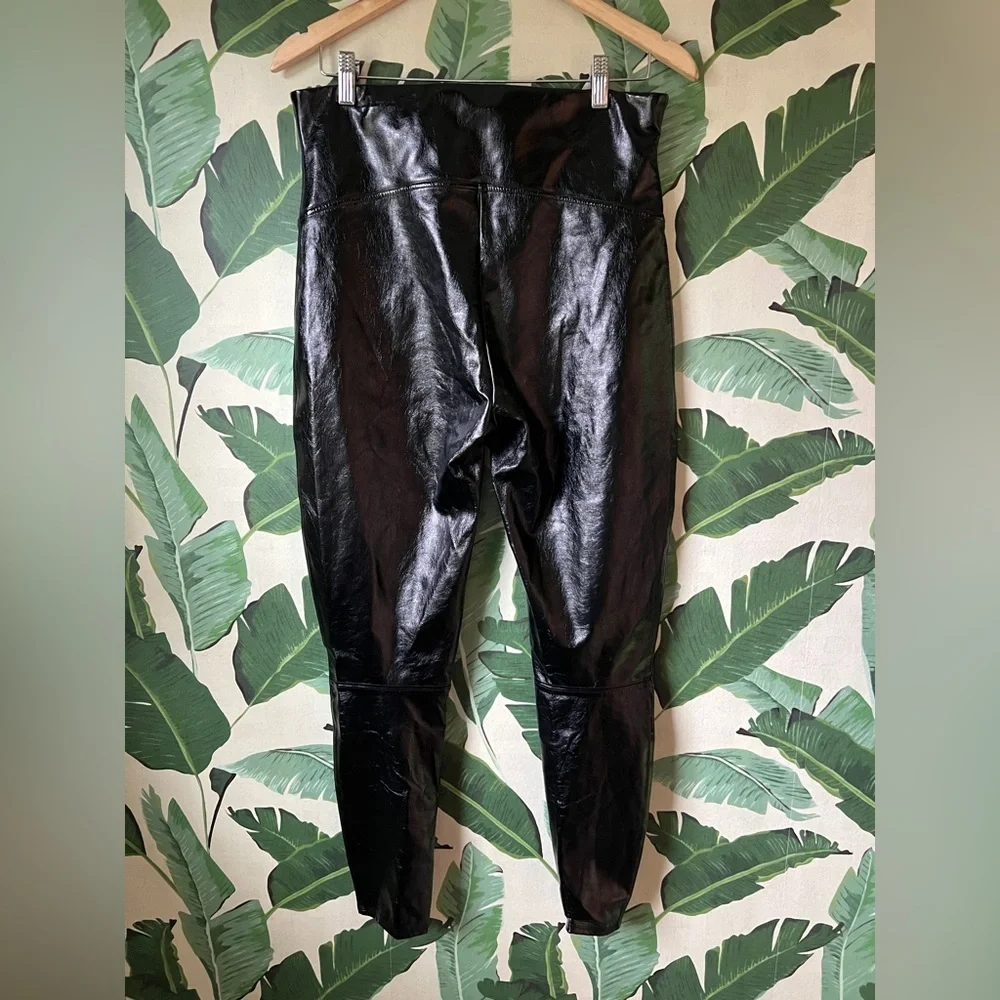 Spanx Womens Black Faux Leather Leggings XL - Picture 5 of 9